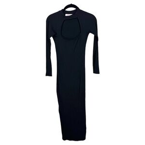 Bayse ribbed black knit bodycon cutout fitted Dress Sz M